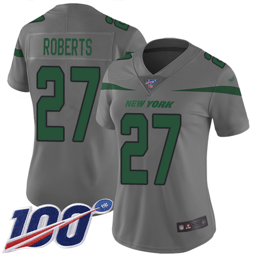 New York Jets Limited Gray Women Darryl Roberts Jersey NFL Football #27 100th Season Inverted Legend